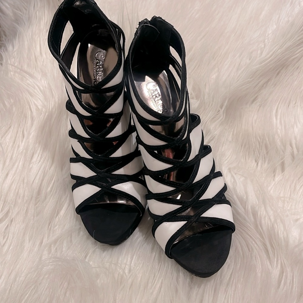 Carlos Santana black and white Heels